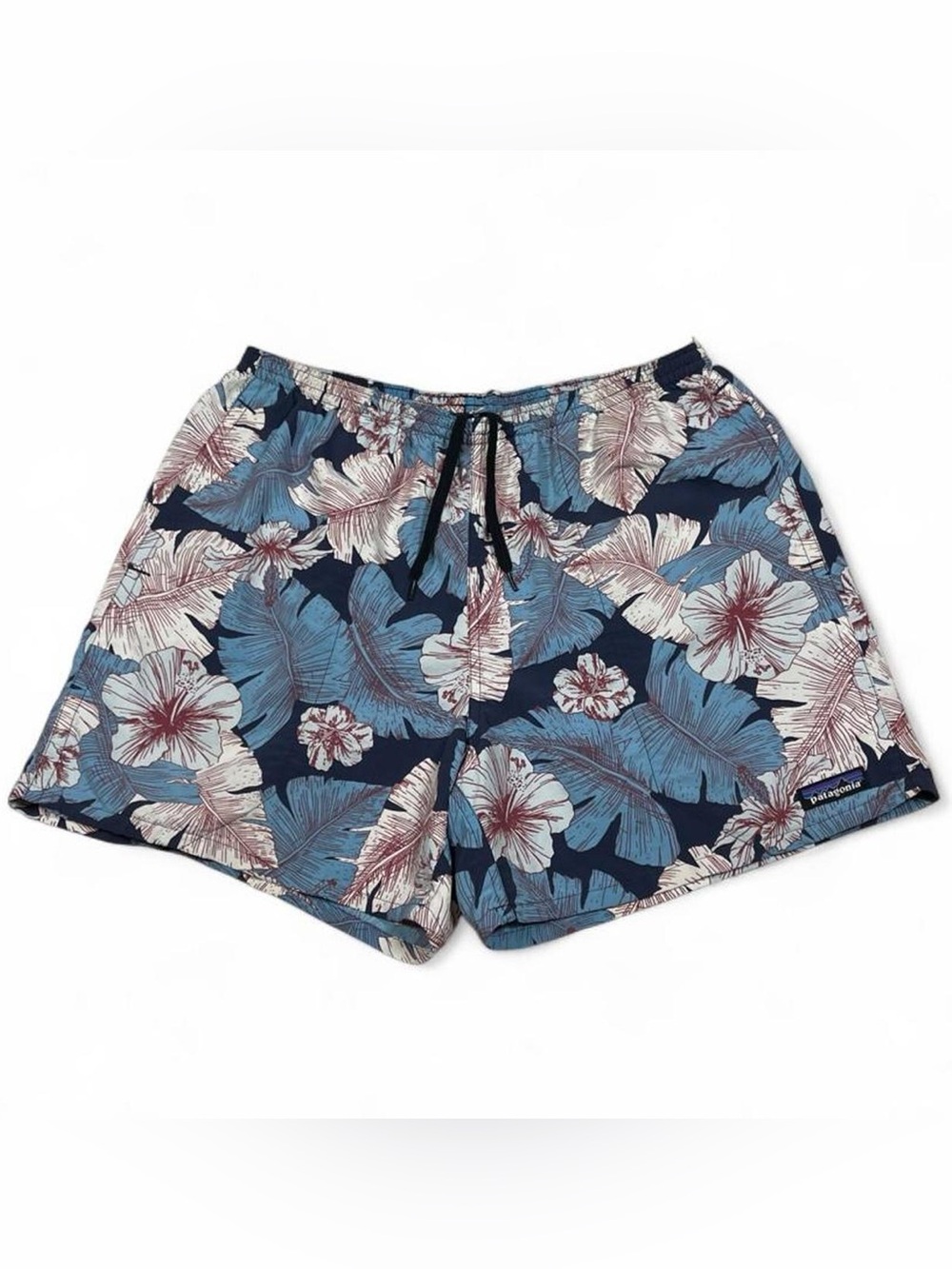 Patagonia Baggies NWOT Wide Leg Navy Blue Floral Swim Trunks Men's Size M L5